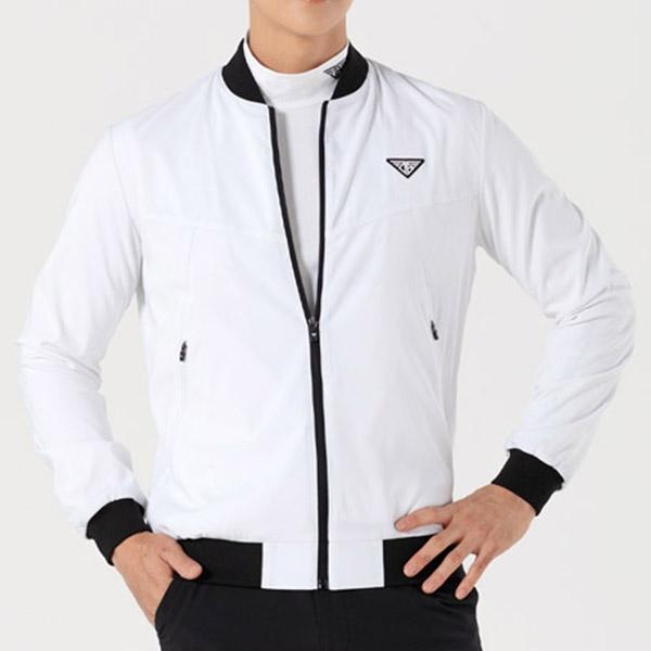 JJM-SS14 남자골프웨어블루종점퍼 화이트