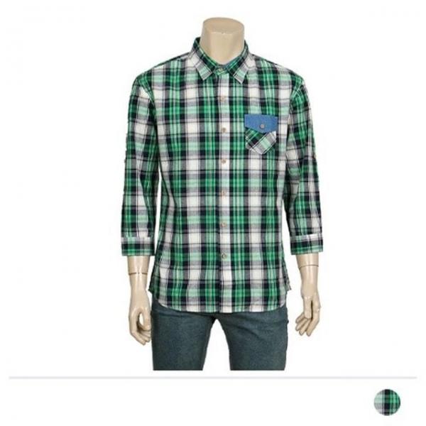 체크 남자남방 긴팔 남자 가을  데일리 무지