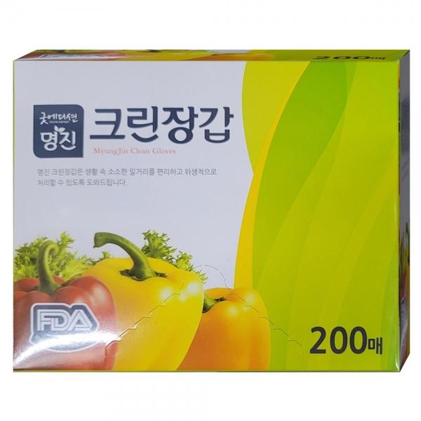 명진 크린위생장갑 200매 비닐장갑 일회용장갑