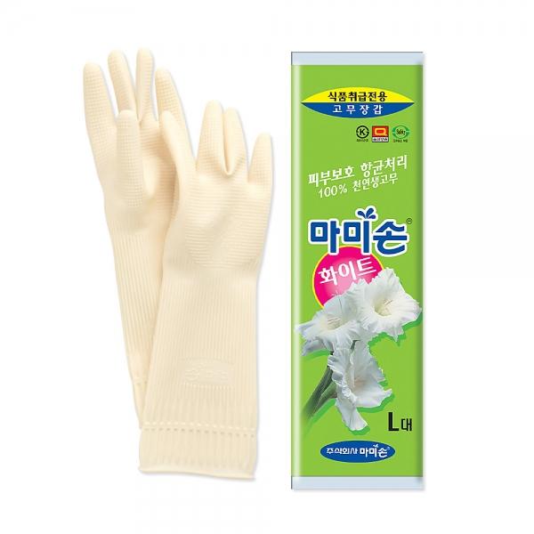 마미손 고무장갑 화이트밴드 대형 조리용