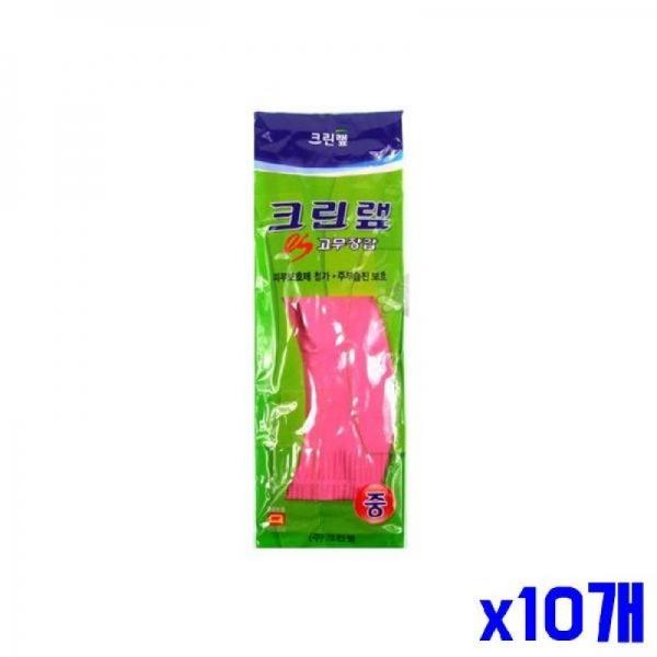 (SM)부드러운 고무장갑 중 x10개 주방장갑 주방잡화