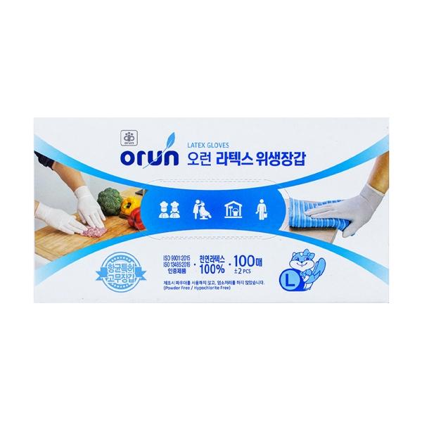 BTM 오런 라텍스 위생장갑-대형 100매