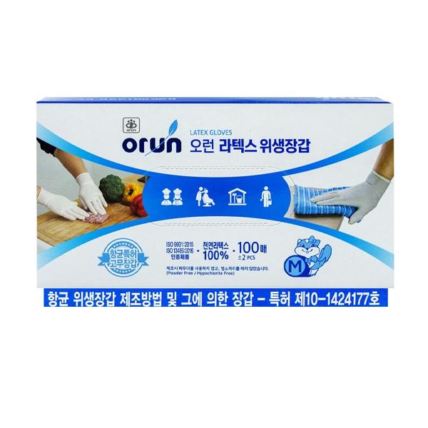 BTM 오런 라텍스 위생장갑-중형 100매