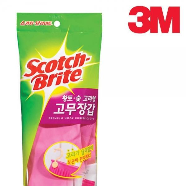 3M 스카치 황토 숯 고리형 고무장갑 중형