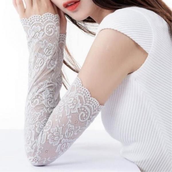 WL 잔솔 여성 레이스 팔토시 운전 운전용 암워머 손 핸드
