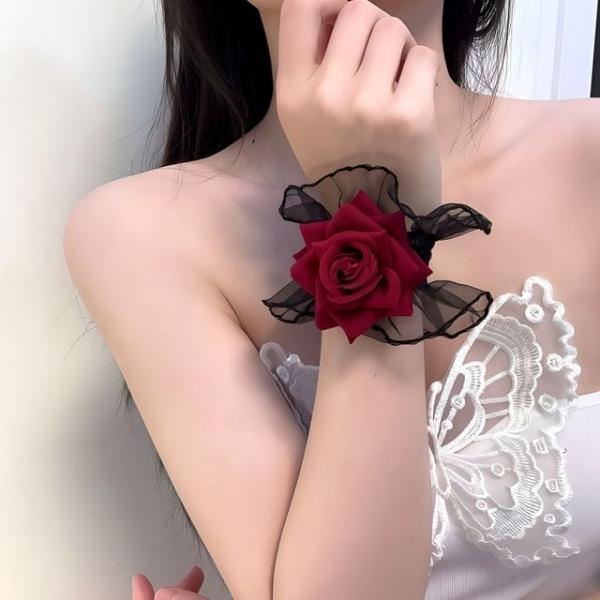 WL (별별창고) 여성 장미 레이스 손목 토시 팔토시