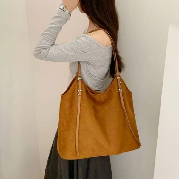 여성 데일리 스웨이드 숄더백 빅사이즈 쇼퍼백