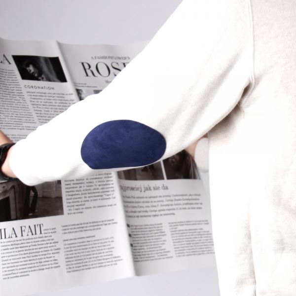 스웨이드 팔꿈치 무릎 열접착 패치 네이비