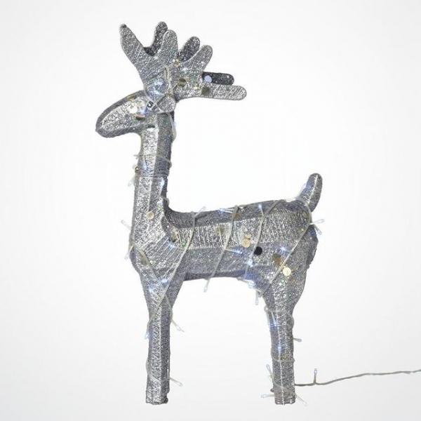 크리스마스 LED 사슴장식 실버 70cm 실내외 장식