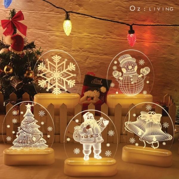 3D 탁상용 크리스마스 무드등 아이방 놀이방 수면  조명