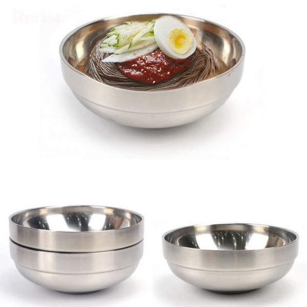 보온보냉 이중 스텐 물냉면 비빔냉면 냉면그릇 냉면기 면그릇 떡국 갈비탕 비빔밥 그릇 19.2cm 21cm