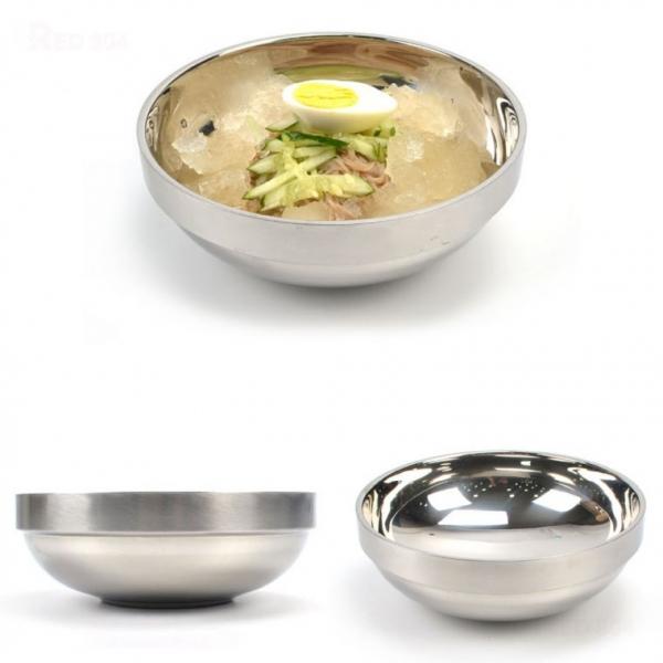 보온보냉 이중 스텐 물냉면 비빔냉면 냉면그릇 면그릇 떡국 비빔밥 갈비탕 그릇 19.3cm 21cm 22.7cm