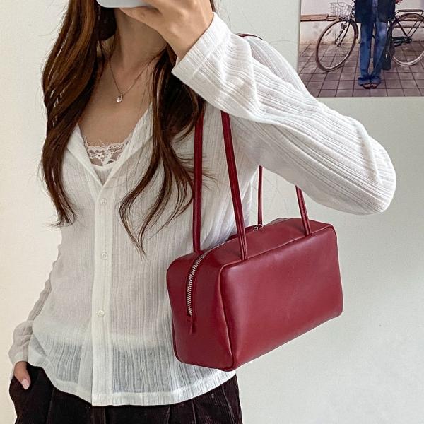 _24274 데일리 스퀘어 보스턴 레더 숄더백