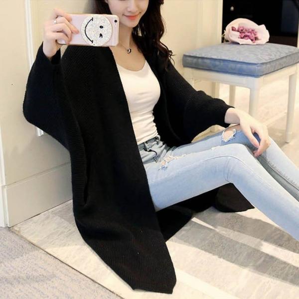 여자의류 로브 가디건 상의 가오리소매 여리핏