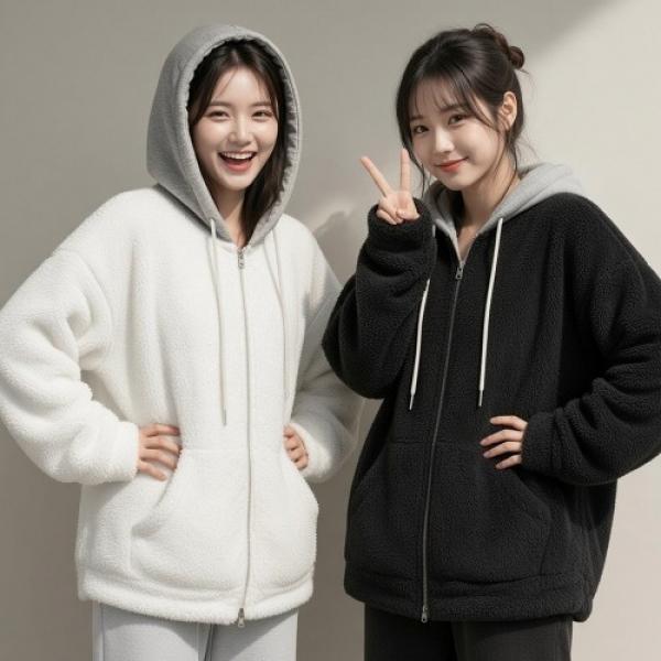 폴링 보송보송 데일리 후리스 후드자켓 SD-260924