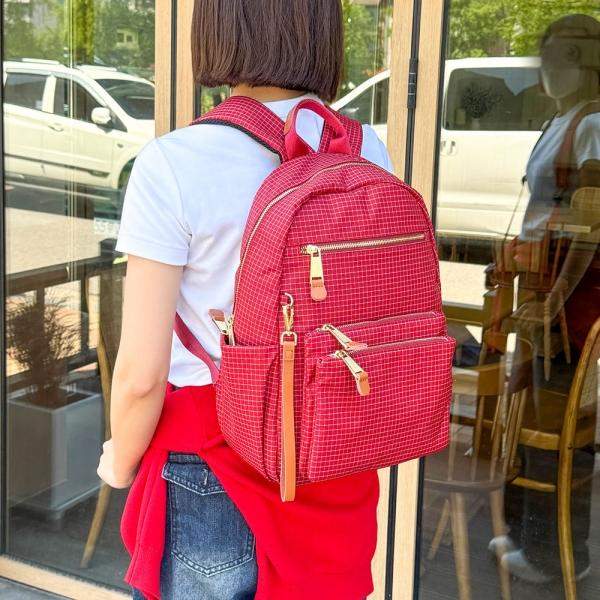 BR_25-21 데일리 캐주얼 체크 여성 백팩