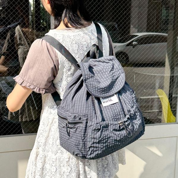 OP_M2398 캐주얼 데일리 체크 백팩