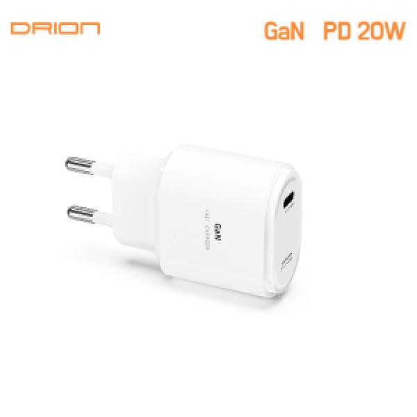 [드리온] 가정용 GaN PD 20W C포트 충전기 (케이블 미포함) (DR-PD20W-T1/T7-W)
