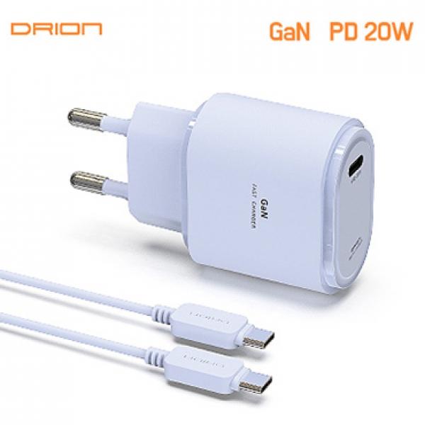 드리온 GaN PD 25W PPS 초고속 가정용충전기 [5V/3A/9V/2.77A/12V/2.08A] 분리형/CTOC케이블 포함