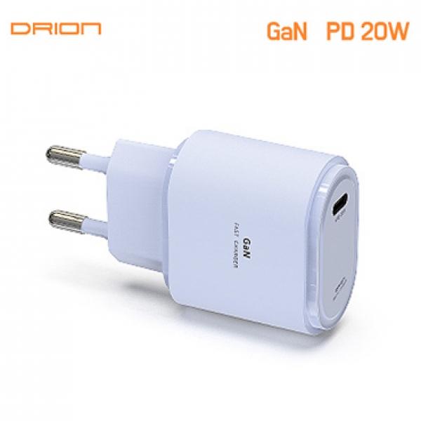 드리온 GaN PD 25W PPS 초고속 가정용충전기 [5V/3A/9V/2.77A/12V/2.08A] 분리형/케이블 미포함