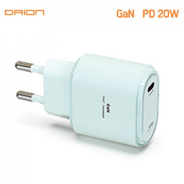 드리온 GaN PD 20W PPS 고속 가정용충전기 [5V/3A/9V/2.22A/12V/1.67A] 분리형/케이블 미포함