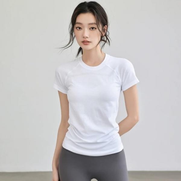 여성 스포츠 슬림 티셔츠 요가 러닝 반팔티