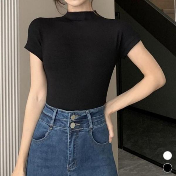 반폴라 민소매 나시 티셔츠 스프링 데일리룩 미니멀 프리미엄