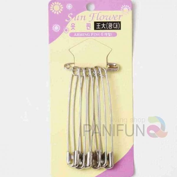 안전 옷핀 왕대 6개 옷고정핀 고정옷핀 바지허리옷핀 왕옷핀이불고정 옷삔