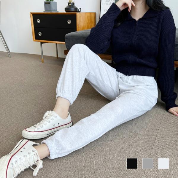 라이안 여자 무지 면 고무줄 조거 바지 SD-220982