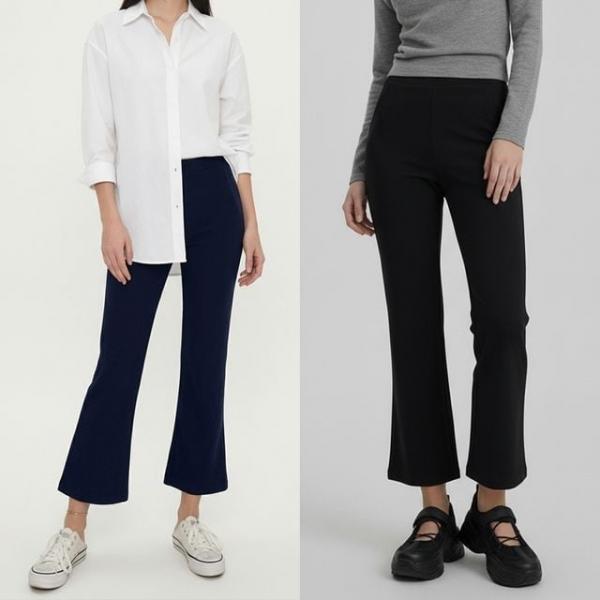 여성 스판 슬림 크롭 부츠컷 밴딩 팬츠 -2XL 까지