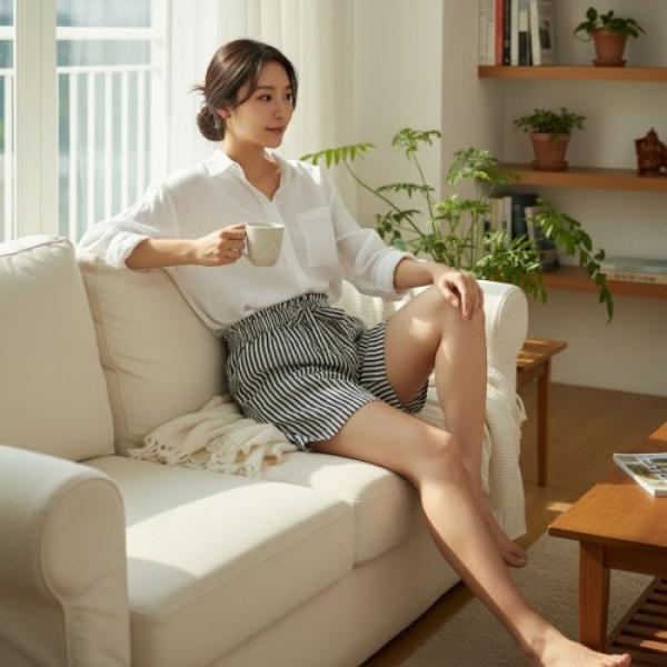헨벨 스트라이프 세로줄 3부 반바지 SD-262085