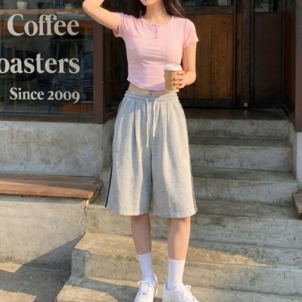 사선 포인트 데일리 버뮤다 팬츠 UJS-224