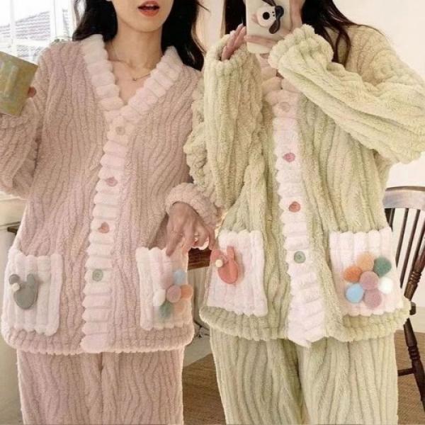 러블리 단추 수면잠옷 파자마 2color LM-0766