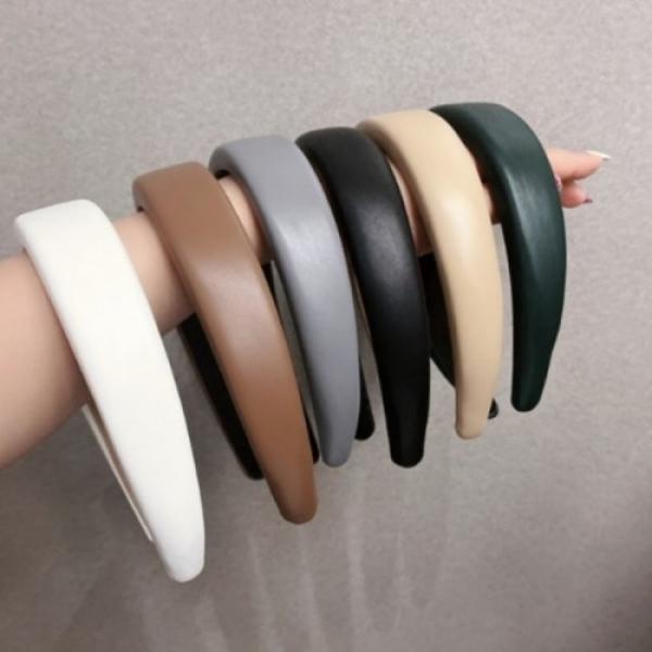 가죽 헤어밴드 4color 머리띠 넓은 반다나