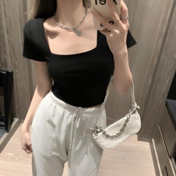 데일리 스퀘어넥 크롭 반팔티 JSC-24052602