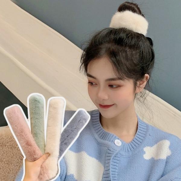 올림머리 묶음머리 원터치 페이크퍼 밴드 URK-234